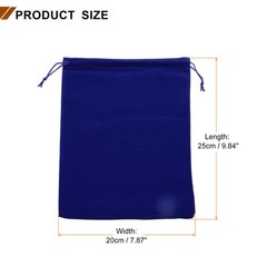 10pcs Velvet Gift Bags 7.9″ x 9.8″ Drawstring Jewelry Pouches, Dark Blue