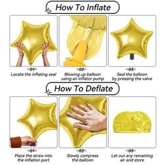 Gold Star Balloons, 22/18/10 Inch Foil 22-inch, 18-inch, 10-inch,