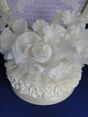 New Vintage Wilton «Love Birds in Lace » Wedding Cake Top, Lilac , 109-3001