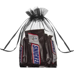 50Pcs 5X7 7X9 9X12Cm Black Sheer Organza Drawstring Gift Bags for Wedding Birthd