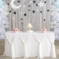 Soft White Tulle Table Skirt for Special Occasions