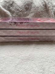 Set of 3 Vintage Hortense B Hewitt Co Pink Feather Pen w/ Velvet Dove Base