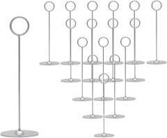 16 Pieces Table Card Holder 8 Inches Silver Place Steel Card Holders for Photos