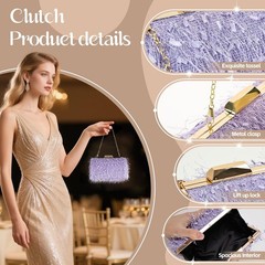 Women Ostrich Feather Tote Bag Fluffy Purse Clutch Feather Shoulder Crossbody…
