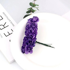 144PCS 1.5 Cm Artificial Mini Paper Rose Bouquet for Scrapbooking for Wedding Pa