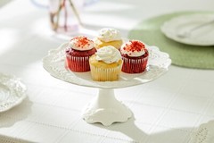 Grace Teaware White Victorian Fine Porcelain 10″ Cake Stand