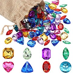 100 Pieces Toy Gems Pirate Treasure Jewels Fake Acrylic Gems Multicolor Bling Di