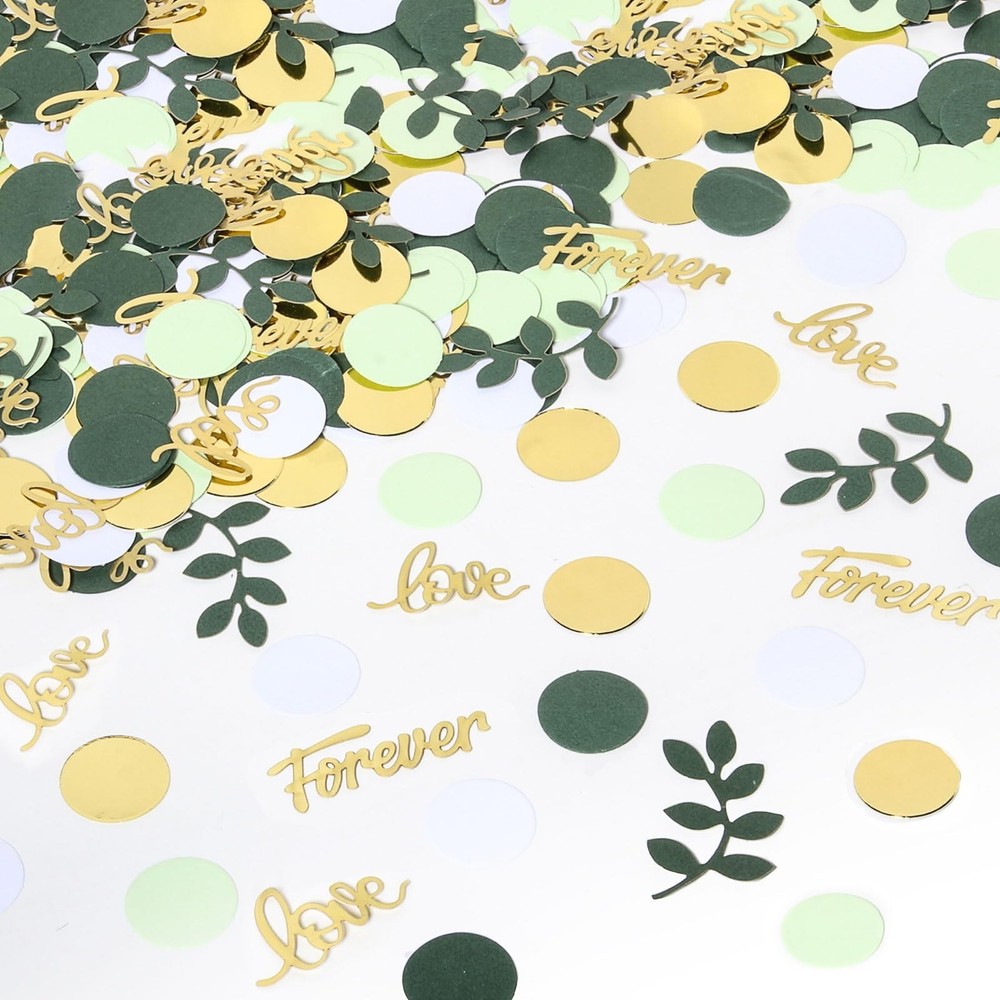 Greenery Wedding Table Confetti,Bridal Shower Decorations,Sage Green Love Con…