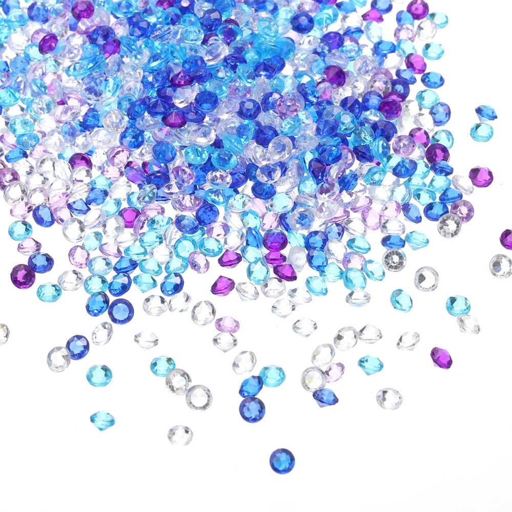 4000Pcs 4mm Acrylic Crystal Diamond Wedding Table Vase Fillers Blue Purple Clear