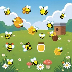 500 Pcs Waterproof Bee Stickers for Kids 25 Sheets 20 Styles Cartoon Self-Adh…