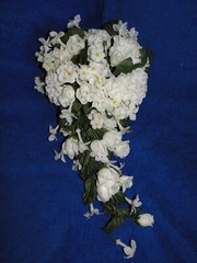 New Sullivan Inc. Snow White French Rose/Stephanotis Silk Flowers Bridal Bouquet
