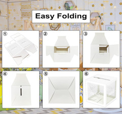 White Pot Clear Cards Box, Cards Receiving Box for Birthday, Wedding, Bridal or