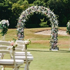 Heavy Duty Square Tube Iron Wedding Arch Backdrop Stand Garden Pergola Frame US