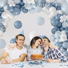 Balloon Arch Kit 132Pcs and White Balloon Arch Garland Kit Include Dusty Blue