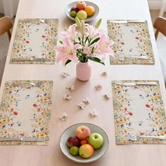 Spring Place Mats Set of 4 12×18 inch for Dinning Table – Blooming Floral