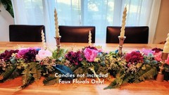 Jewel Toned Party Centerpieces Lot of 10 Table Arrangements + 10 Lace Runners