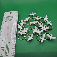 Dove on Gold Ring Cake Topper or Craft Item 17 total