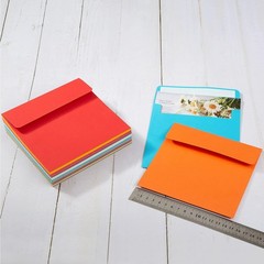 50 Pack Colorful 6 x 6 Envelopes Square Self One Size,