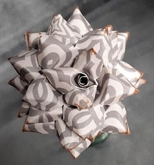 Handmade Paper Flower on stem (Gray Pattern No.3) for Wedding, St. Valentine’s