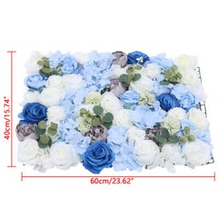 Silk Blue& White& Green 6 Pcs 23.62*15.74in Artificial Flowers Wall Decoration