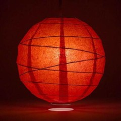 Quasimoon 12″ Red Irregular Ribbed Paper Lantern (10 PACK) by PaperLanternStore