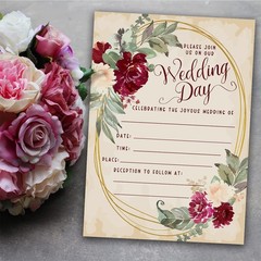 Lone Star Art Winter, Spring, Summer Wedding with 25 5×7, Burgundy Roses