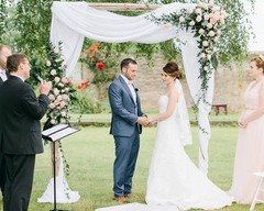 MoKoHouse Wedding Arch Draping Fabric Decorations: 1 Panel White Sheer Curtai…