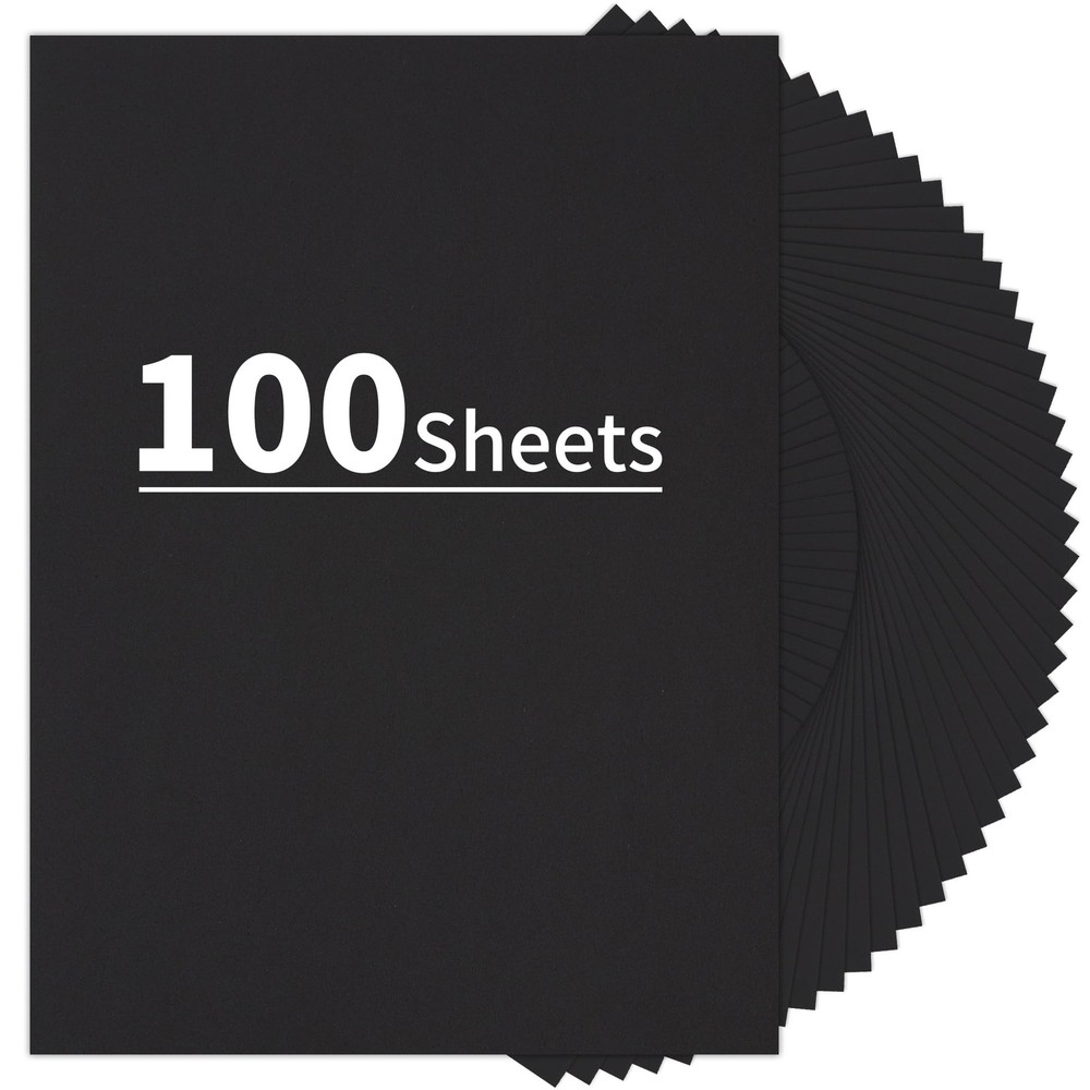 100 Sheets Black Cardstock – 8.5 X 11 100Sheets/8.5x11inch, Black/250gsm