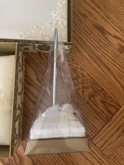 90s Beverly Clark Ivory Pearl and Lace Wedding Guest Book, Pillow and Pen