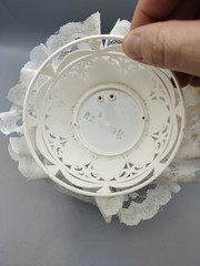 Wedding Cake Topper Bride Groom Lace Wisteria Baby Face VTG MCM Coast Novelty