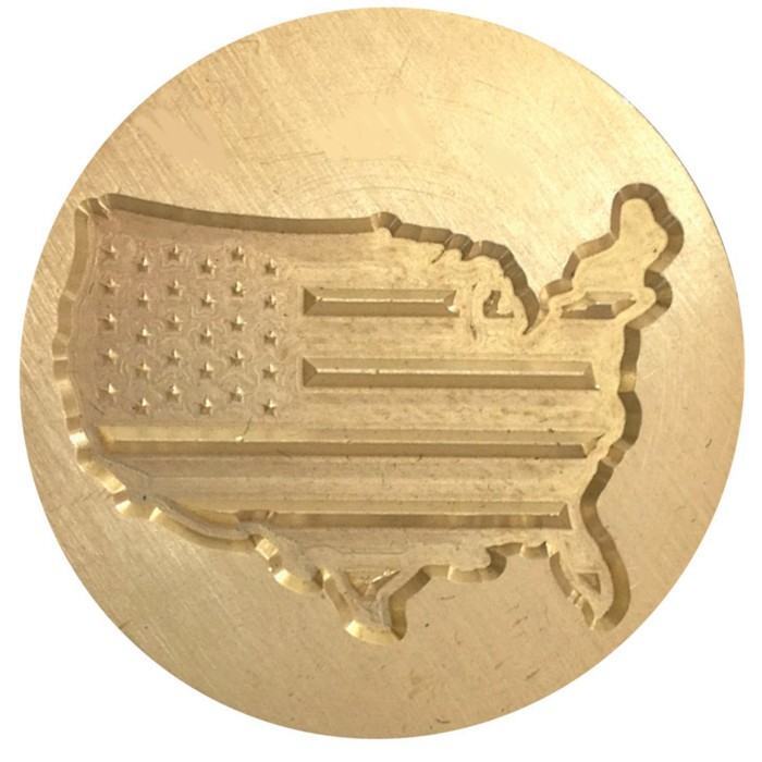 USA Outline Stars & Stripes 1″ diameter Wax Seal Stamp Head