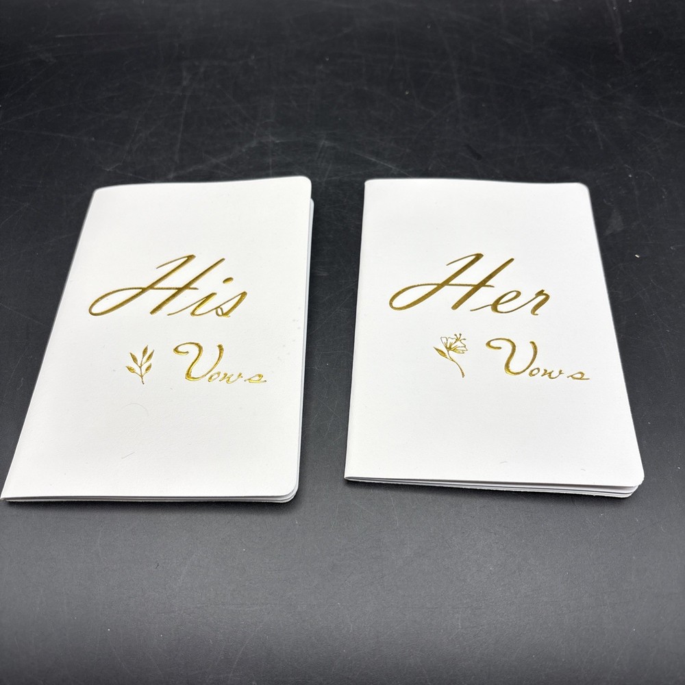 Vow Books, 2 Pieces Ivory Wedding Vow Book His and Hers