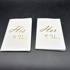 Vow Books, 2 Pieces Ivory Wedding Vow Book His and Hers