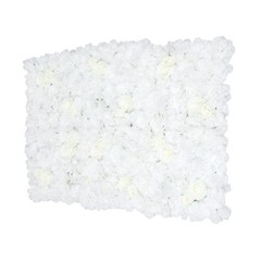 6 Pieces Artificial Flower Wall Panel, White Flower Backdrop Wall Decor