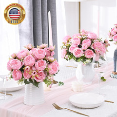 2 Packs Peonies Artificial Flowers, Light Pink Artificial Peonies, Silk Peonies