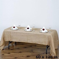 5-30 Rectangular Packs 60″×126″ Burlap Tablecloths Seamless 100% Natural Jute