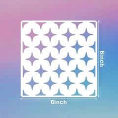 16 PCS 6 Inch Checks Diamond Stencils, Brick Mermaid Scale Reusable Plastic P…