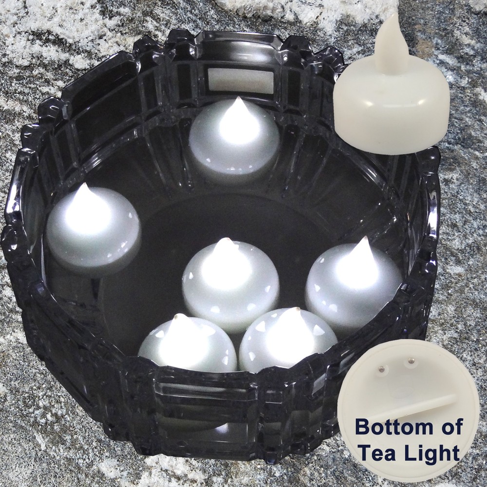 24 Flameless Floating LED tealight Candle Battery operated WHITE tea lights NEW