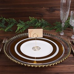 Gold 10 Sign Holders 3.5″ Circle Place Card Metal Table Number Stands Events