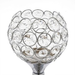 5 Arms Crystal Candelabra Freestanding Candle Holder Centerpiece Silver