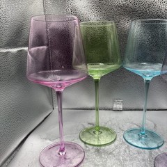 Physkoa Colored Wine Glasses Set 4 16OZ Colorful Wine Glass With Tall Long St…