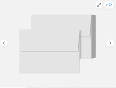 A2 Envelopes, 4 3/8 x 5 3/4, 24lb (90gsm), White, Gummed Square Flap, 1000 Qty