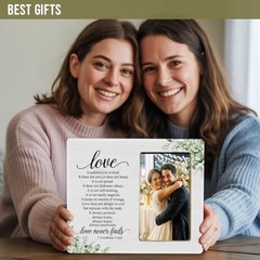 Christian Gifts Picture Frame for Couples Newlyweds, Love is Patient Wedding