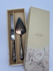 Lenox Forevermore Two-Piece Dessert Cake Serving Set w/Original Box, Vintage