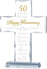 Elegant Religious Cross Gift for 50th Anniversary
