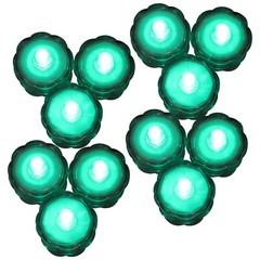 12 Turquoise LED Submersible Underwater Tea lights TeaLight Flameless US Shipper