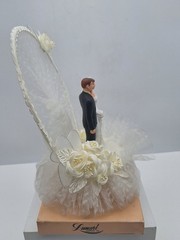 Vintage Lumart Wedding Cake Topper s Bride Groom Lace Arch Memorable Moment NIP