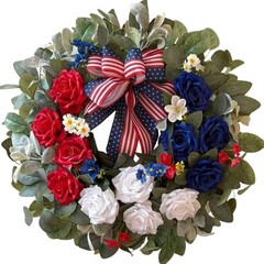 Patriotic Wreath Red White Blue for National Celebrations 40cm 45cm 50cm
