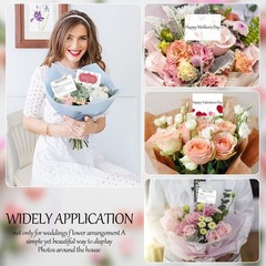 100pcs Plastic Floral Pick Card Holders Clear Fork Shaped Flower Place Card