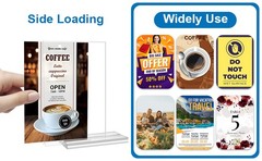 Acrylic Sign Holder, Clear Double Sided Clear Table Menu Vertical Display